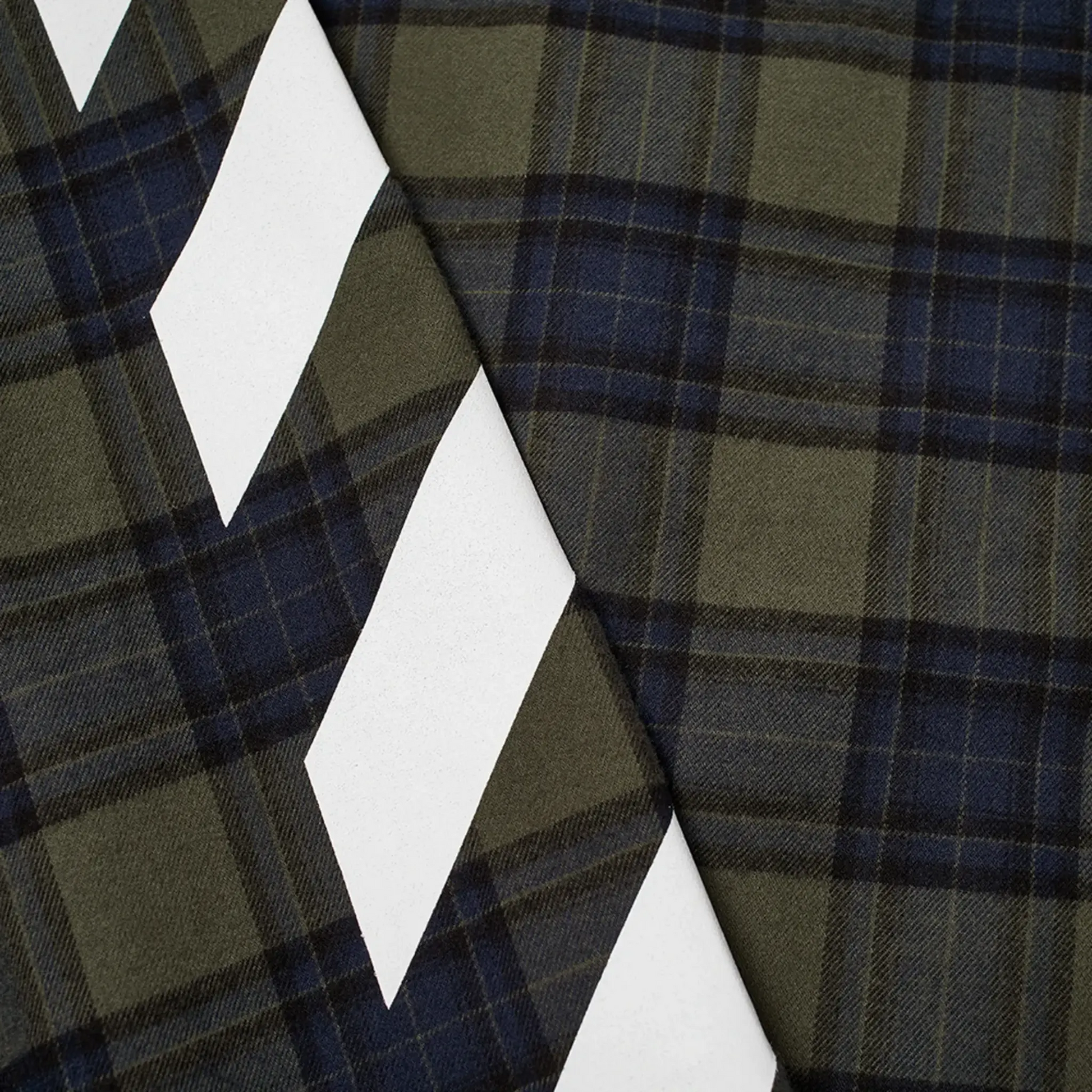 Off-White Diagonal Check L/S Green Flannel Shirt