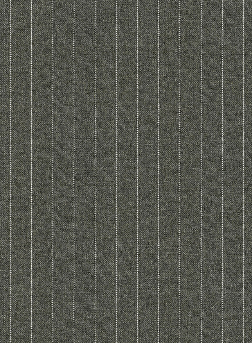 Olive Green Pinstripe Waist Coat