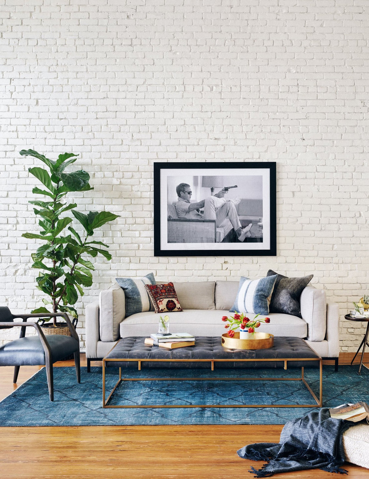 Olwina Leather Coffee Table