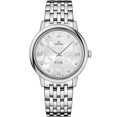 Omega De Ville Prestige Quartz Butterfly Silver Dial Women 32.7MM