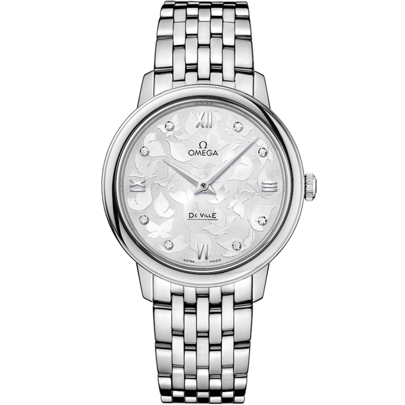 Omega De Ville Prestige Quartz Butterfly Silver Dial Women 32.7MM