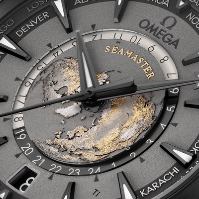 Omega Seamaster Aqua Terra 150M Co‑Axial Master Gmt Worldtimer Grey Dial Men 43MM