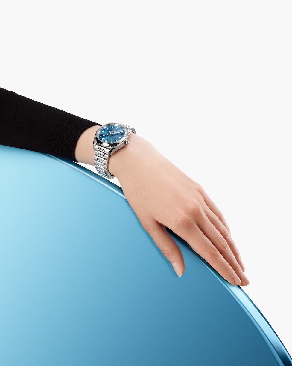 Omega Seamaster Aqua Terra Shades Co Axial Master Chronometersea Blue Dial Women 34MM