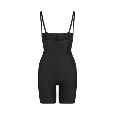 Skims Body Core Sculpt Open Bust Mid Thigh Bodysuit Onyx