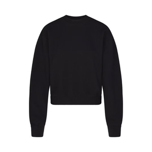 Skims Cotton Fleece Classic Crewneck Onyx
