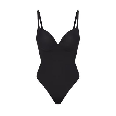 Skims Ultimate Body Push-Up Thong Bodysuit Onyx