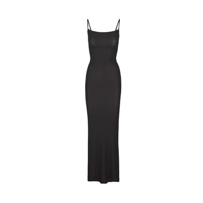 Skims Soft Lounge Long Slip Dress Onyx