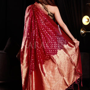 NEHA NARANG in Plum Purple Organza Saree