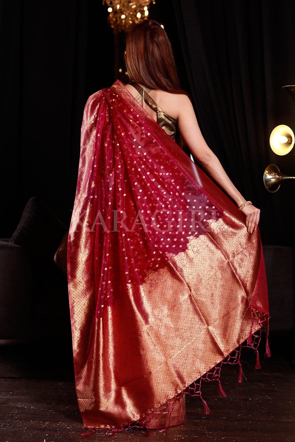 NEHA NARANG in Plum Purple Organza Saree