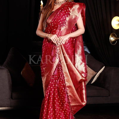 NEHA NARANG in Plum Purple Organza Saree