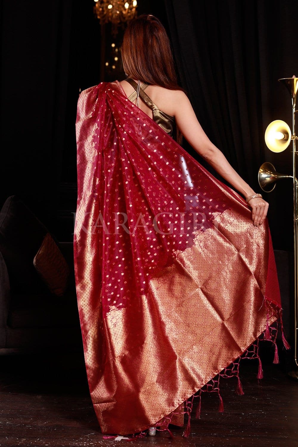 NEHA NARANG in Plum Purple Organza Saree