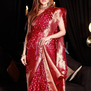 NEHA NARANG in Plum Purple Organza Saree