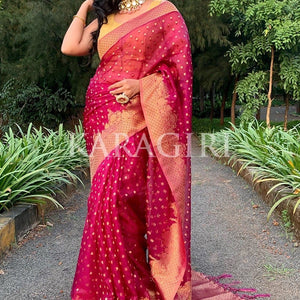 NEHA NARANG in Plum Purple Organza Saree