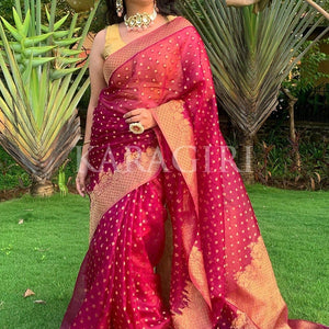 NEHA NARANG in Plum Purple Organza Saree