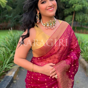 NEHA NARANG in Plum Purple Organza Saree