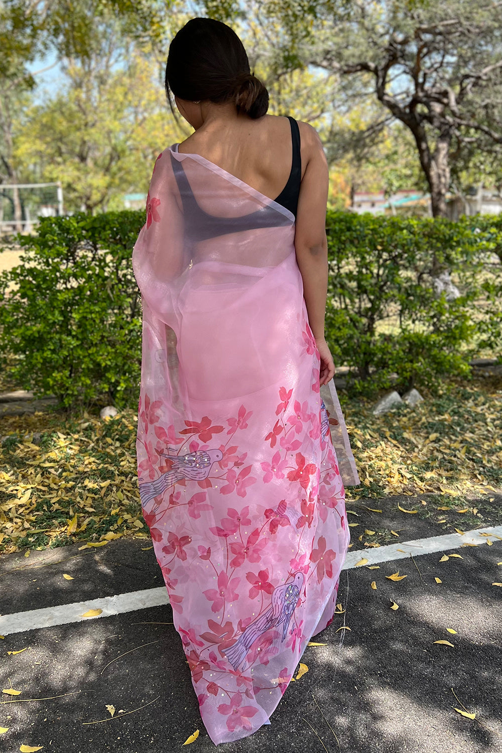 Taffy Pink Organza Saree