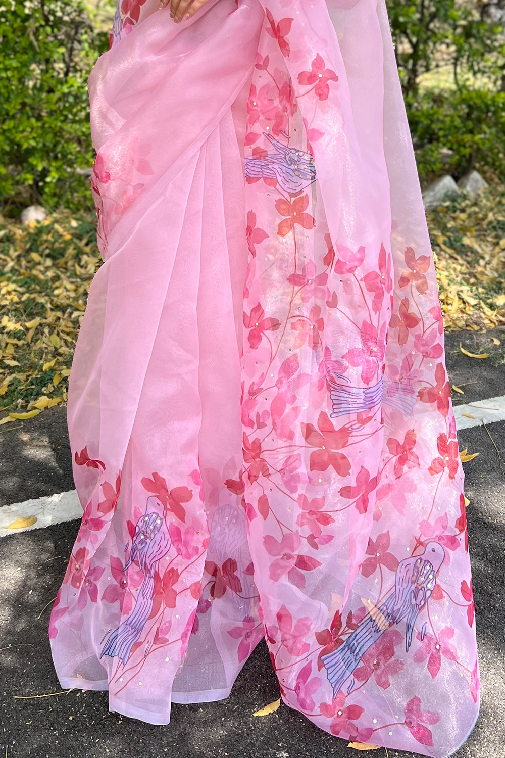 Taffy Pink Organza Saree
