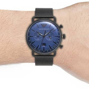 Emporio Armani Aviator Blue Dial Men 43mm