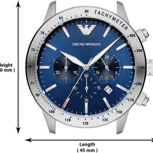 Emporio Armani Mario Blue Dial Men 43mm