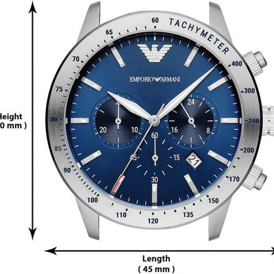 Emporio Armani Mario Blue Dial Men 43mm