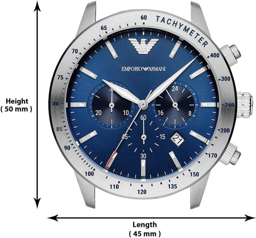 Emporio Armani Mario Blue Dial Men 43mm