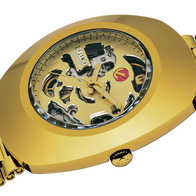 Rado Diastar Original Skeleton Gold Dial Men's Watch 35mm