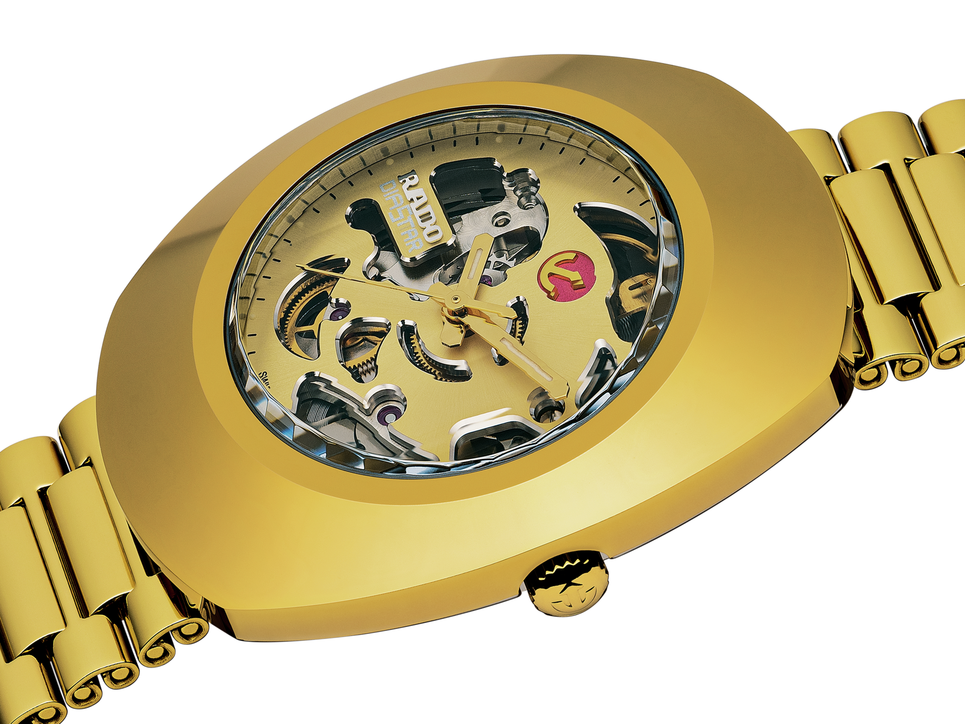 Rado Diastar Original Skeleton Gold Dial Men's Watch 35mm