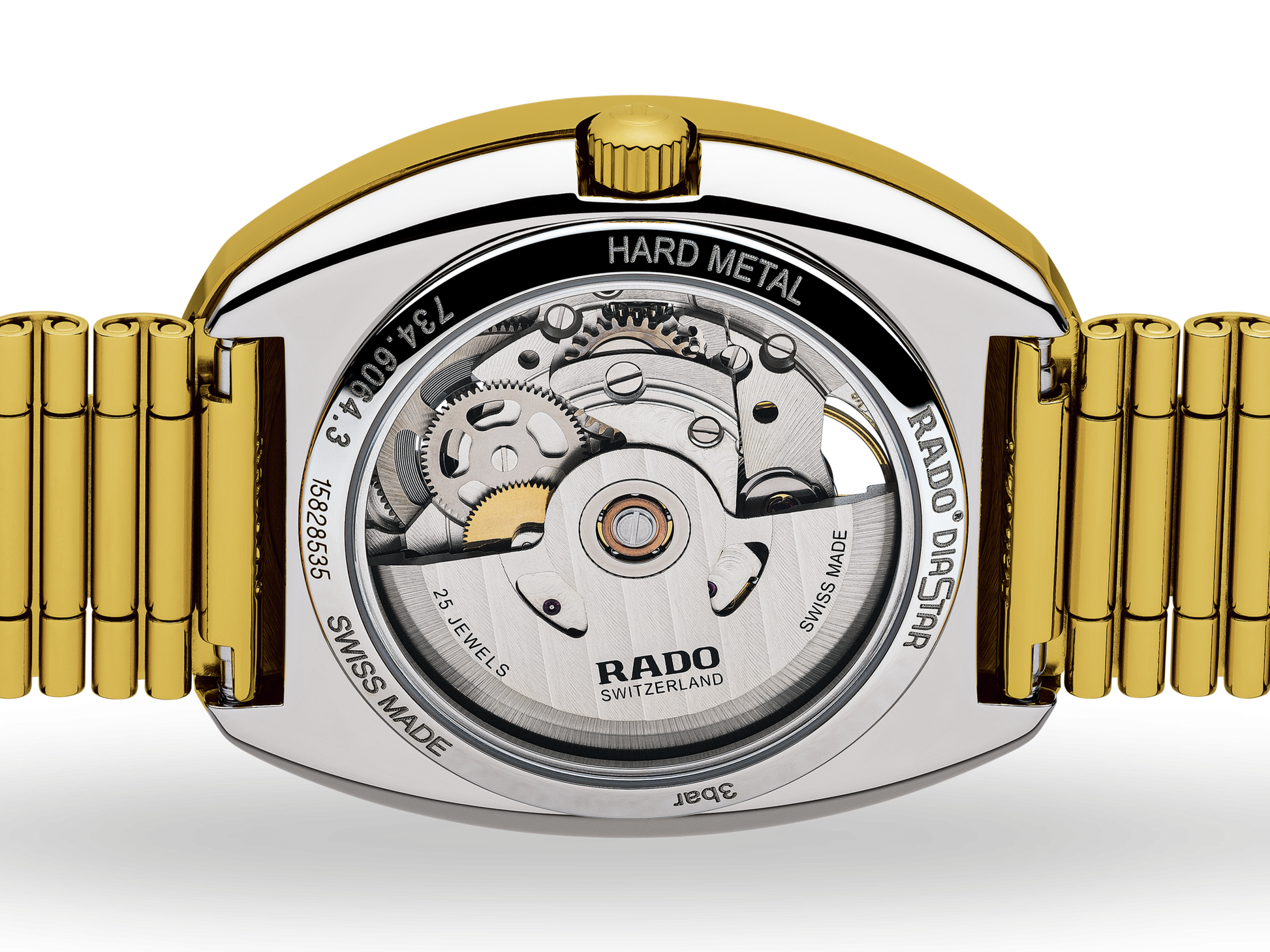 Rado Diastar Original Skeleton Gold Dial Men's Watch 35mm