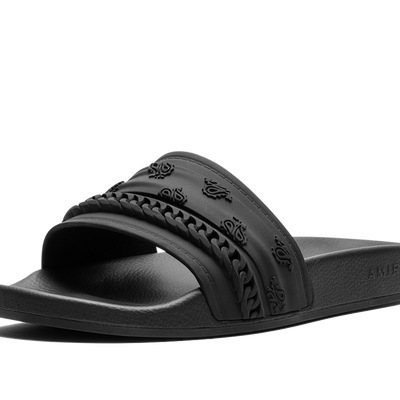Amiri Bandana Moulded Slides Black Black