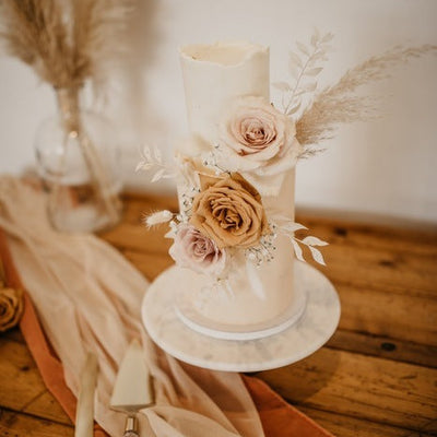 Toffee and Pale Nude Dried Spring Wedding