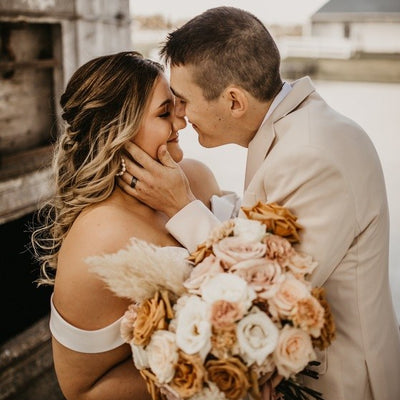 Toffee and Pale Nude Dried Spring Wedding