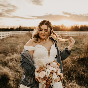 Toffee and Pale Nude Dried Spring Wedding