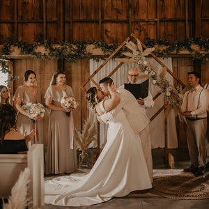 Toffee and Pale Nude Dried Spring Wedding