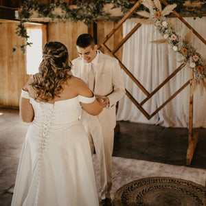 Toffee and Pale Nude Dried Spring Wedding
