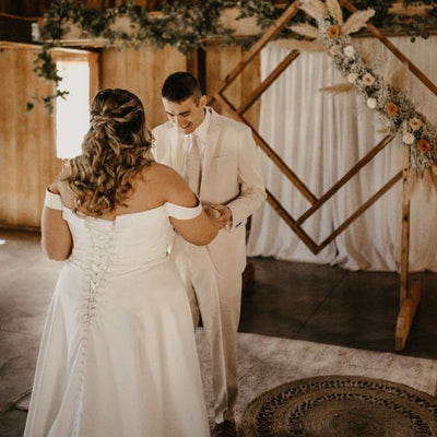 Toffee and Pale Nude Dried Spring Wedding