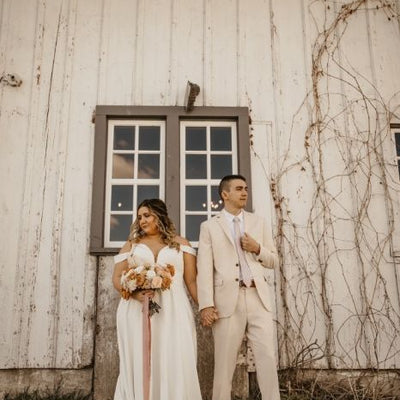 Toffee and Pale Nude Dried Spring Wedding