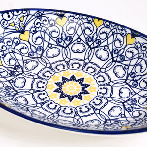 Vibrant Mandala Platter Yellow And Blue Set Of 2