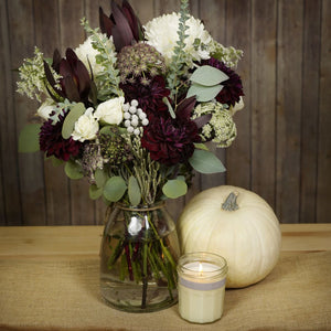 Oxblood and Sage Centerpiece Inspiration
