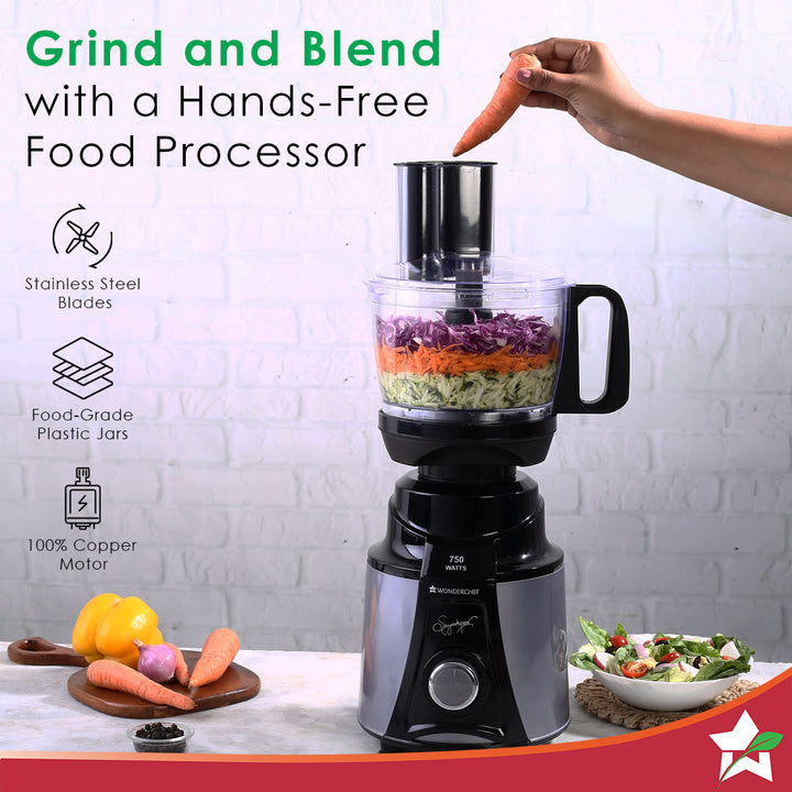 Galaxy Food Processor 750W Mixer Grinder, 100% Copper Motor by blacktree