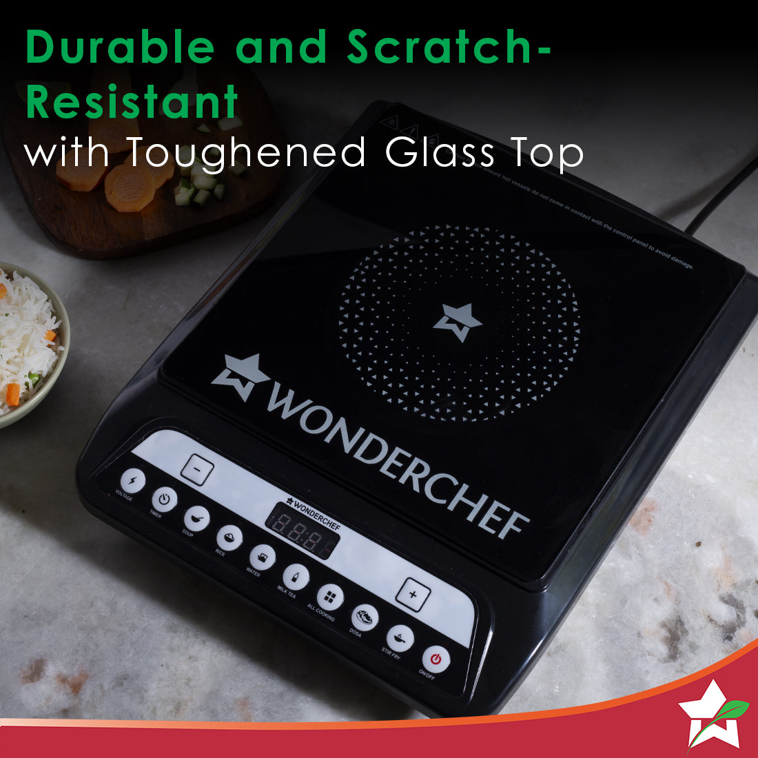 Wonderchef Renewed Power 1400W Induction Cooktop | 11 Preset Functions