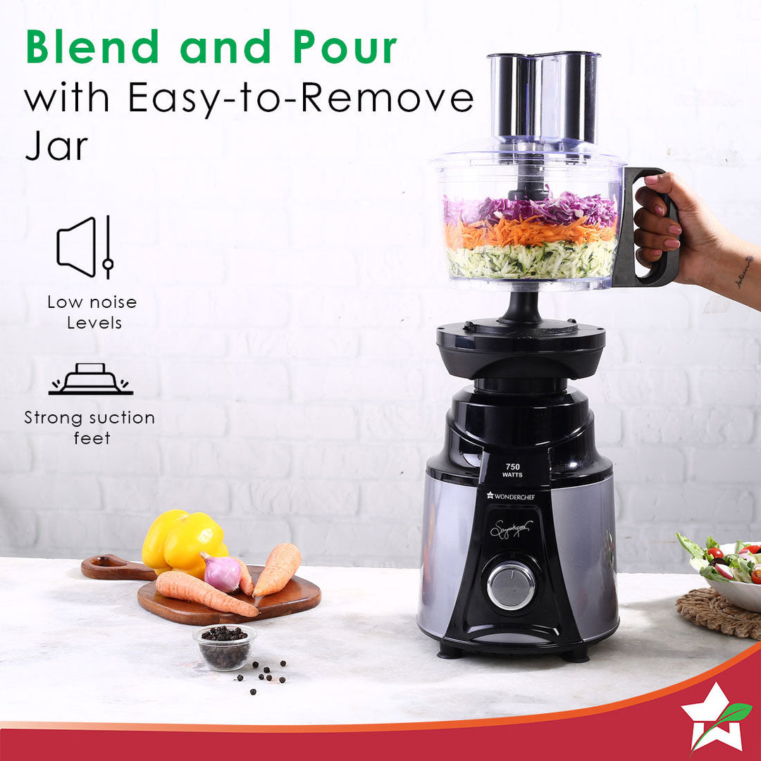 Galaxy Food Processor 750W Mixer Grinder, 100% Copper Motor by blacktree