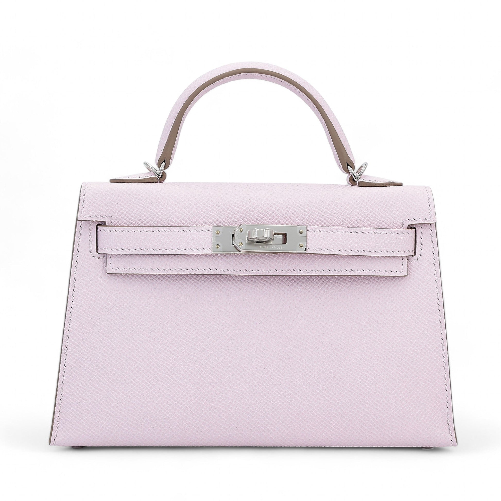HERMÈS Mini Kelly II Mauve Pale (09) Epsom Palladium hardware
