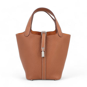 HERMÈS Picotin Lock PM Gold Clemence Palladium hardware