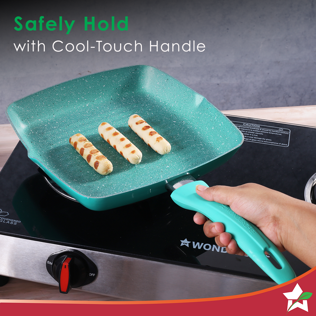 Wonderchef Renewed Celebration Non-stick 24cm Grill Pan.