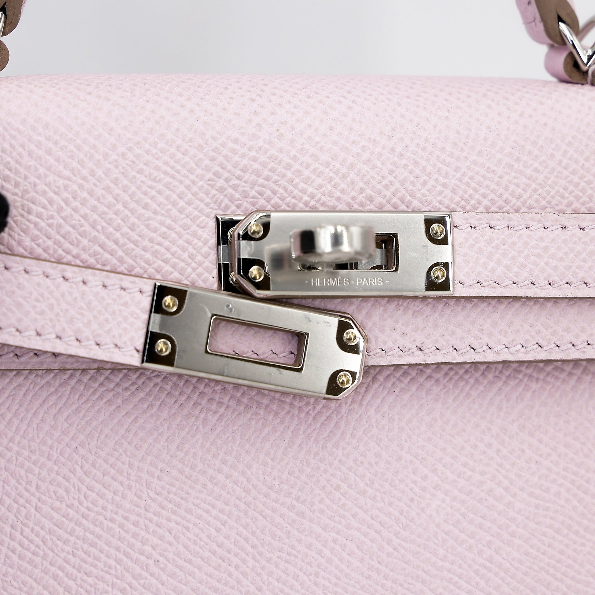 HERMÈS Mini Kelly II Mauve Pale (09) Epsom Palladium hardware