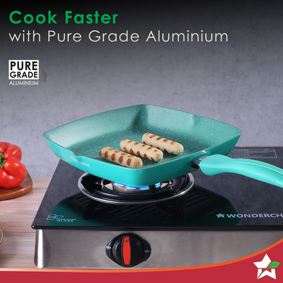 Wonderchef Renewed Celebration Non-stick 24cm Grill Pan.