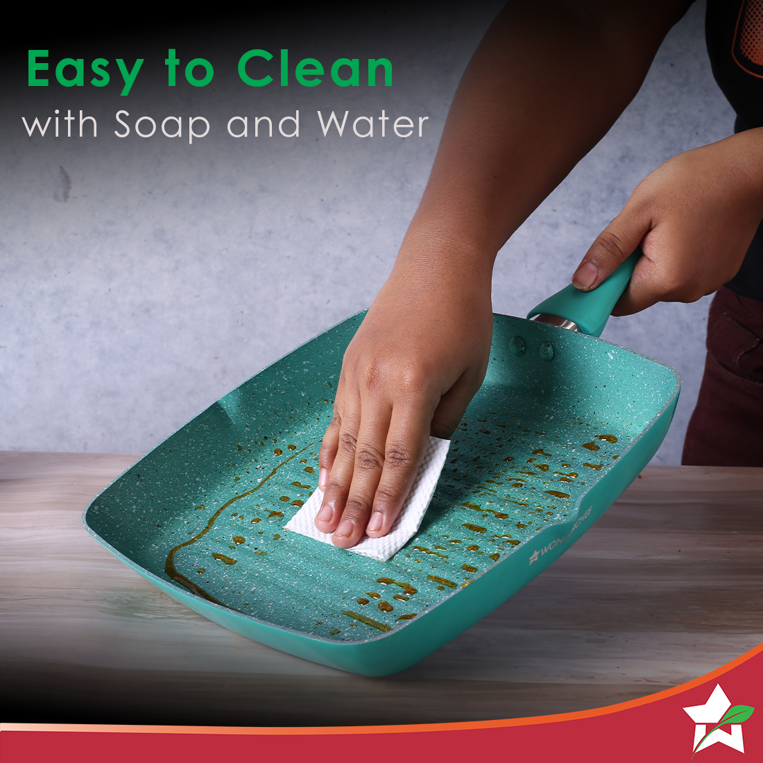 Wonderchef Renewed Celebration Non-stick 24cm Grill Pan.