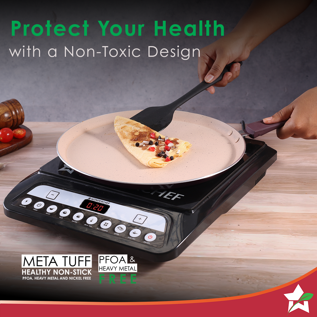 Wonderchef Renewed Milano 24cm Dosa Tawa | Meta Tuff Non-Stick Coating