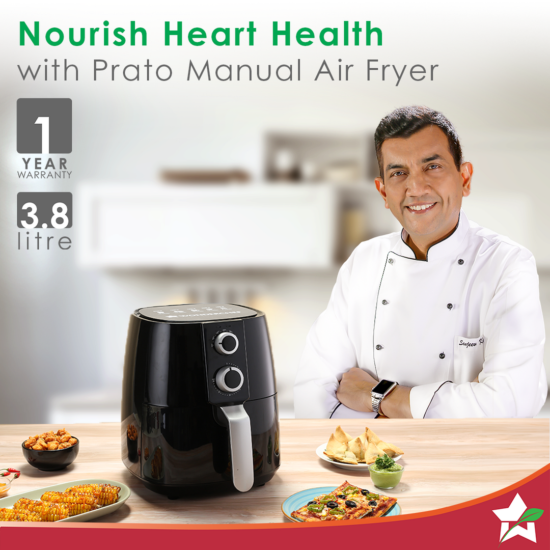 Prato Manual Air Fryer for Home and Kitchen with 5 Pre-set Menu