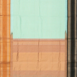 Aquamarine Handloom Chirala Silk Cotton Saree With Checks-Aquamarine